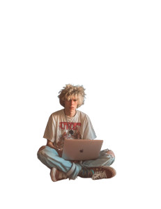 Tech-Savvy Young Man V2 Vinyl Car Decal Sticker – Waterproof & UV-Resistant 8"