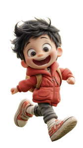 Happy Running Boy V5 Vinyl Car Decal Sticker – Waterproof & UV-Resistant 8"