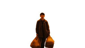 Delivery Man Entering Vinyl Car Decal Sticker – Waterproof & UV-Resistant 8"