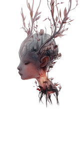 Hypnotic Humanoid Silhouette Vinyl Car Decal Sticker – Waterproof & UV-Resistant 8"