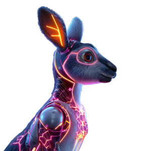 Cyberpunk Kangaroo Vinyl Car Decal Sticker – Waterproof & UV-Resistant 8"