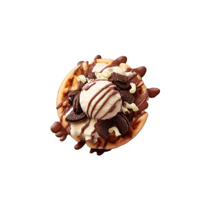 Golden Waffle Delight Vinyl Car Decal Sticker – Waterproof & UV-Resistant 8"