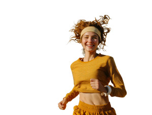 Running Woman Smiling Vinyl Car Decal Sticker – Waterproof & UV-Resistant 8"