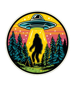 Bigfoot Ufo Abduction Vinyl Car Decal Sticker – Waterproof & UV-Resistant 8" Bigfoot Ufo Abduction Vinyl Car Decal Sticker – Waterproof & UV-Resistant 8"
