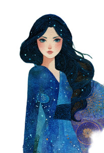 Mystical Cosmic Woman Vinyl Car Decal Sticker – Waterproof & UV-Resistant 8"