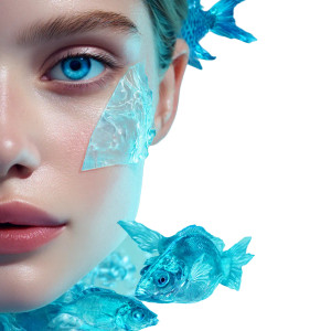 Futuristic Beauty Portrait V2 Vinyl Car Decal Sticker – Waterproof & UV-Resistant 8"