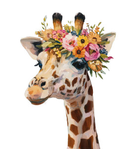 Giraffe With Flower Crown Vinyl Car Decal Sticker – Waterproof & UV-Resistant 8" Giraffe With Flower Crown Vinyl Car Decal Sticker – Waterproof & UV-Resistant 8"