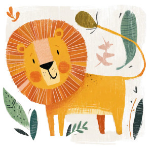 Cute Lion Vinyl Car Decal Sticker – Waterproof & UV-Resistant 8"