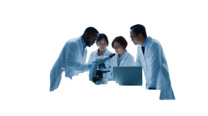 Diverse Scientists Collaborating Vinyl Car Decal Sticker – Waterproof & UV-Resistant 8"