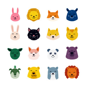 Kawaii Animal Icons Vinyl Car Decal Sticker – Waterproof & UV-Resistant 8"