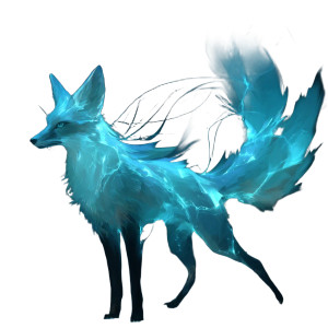 Bioluminescent Kitsune Vinyl Car Decal Sticker – Waterproof & UV-Resistant 8"