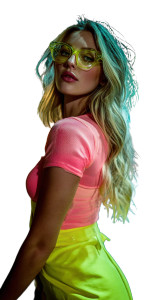 Neon Fashion Portrait Vinyl Car Decal Sticker – Waterproof & UV-Resistant 8"