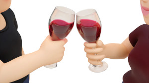 Cartoon Children Clinking Vinyl Car Decal Sticker – Waterproof & UV-Resistant 8"