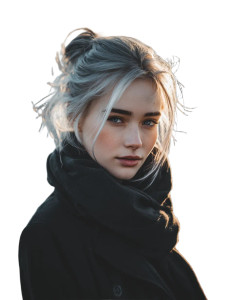 Silver-Haired Woman V2 Vinyl Car Decal Sticker – Waterproof & UV-Resistant 8"