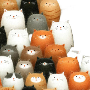 Fluffy Cat Wall V3 Vinyl Car Decal Sticker – Waterproof & UV-Resistant 8"