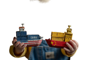 Kid With Toy Boats Vinyl Car Decal Sticker – Waterproof & UV-Resistant 8"