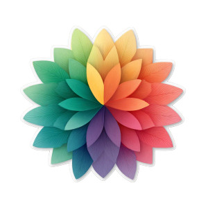 Rainbow Flower Sticker Vinyl Car Decal Sticker – Waterproof & UV-Resistant 8"