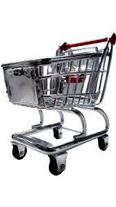 Minimalist Shopping Cart Vinyl Car Decal Sticker – Waterproof & UV-Resistant 8"