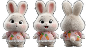 Fluffy Bunny Character Vinyl Car Decal Sticker – Waterproof & UV-Resistant 8" Fluffy Bunny Character Vinyl Car Decal Sticker – Waterproof & UV-Resistant 8"