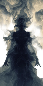 Ethereal Smoke Woman Vinyl Car Decal Sticker – Waterproof & UV-Resistant 8"