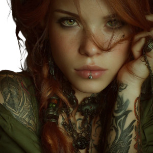 Red-Haired Portrait V2 Vinyl Car Decal Sticker – Waterproof & UV-Resistant 8"