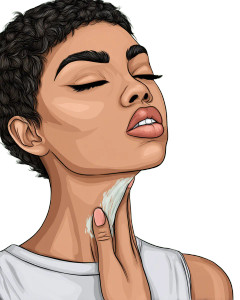 Woman Applying Moisturizer Vinyl Car Decal Sticker – Waterproof & UV-Resistant 8"