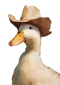 Cowboy Duck Portrait Vinyl Car Decal Sticker – Waterproof & UV-Resistant 8"