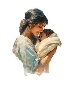 Latina Mother And Child Vinyl Car Decal Sticker – Waterproof & UV-Resistant 8"