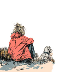 Contemplative Beach Walk Vinyl Car Decal Sticker – Waterproof & UV-Resistant 8"