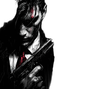 Illustrated Hitman Vinyl Car Decal Sticker – Waterproof & UV-Resistant 8"