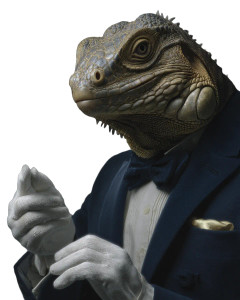 Dapper Iguana Vinyl Car Decal Sticker – Waterproof & UV-Resistant 8"