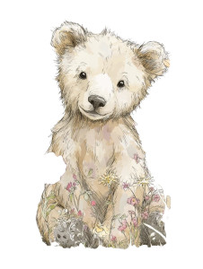 Baby Bear Illustration V2 Vinyl Car Decal Sticker – Waterproof & UV-Resistant 8"