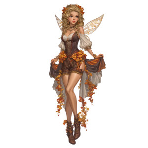 Autumn Fairy Vinyl Car Decal Sticker – Waterproof & UV-Resistant 8"