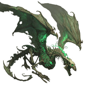 Undead Bone Dragon Vinyl Car Decal Sticker – Waterproof & UV-Resistant 8"