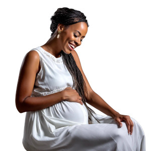 Pregnant Woman Smiling V2 Vinyl Car Decal Sticker – Waterproof & UV-Resistant 8"