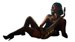 Latina Saxophonist Vinyl Car Decal Sticker – Waterproof & UV-Resistant 8"