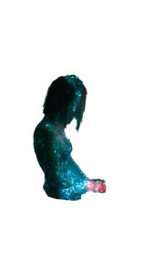 Holographic Electronic Woman V2 Vinyl Car Decal Sticker – Waterproof & UV-Resistant 8"