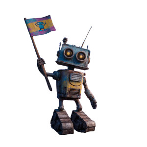 Cartoonish Robot Explorer Vinyl Car Decal Sticker – Waterproof & UV-Resistant 8"