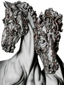 Surrealist Horses Vinyl Car Decal Sticker – Waterproof & UV-Resistant 8"