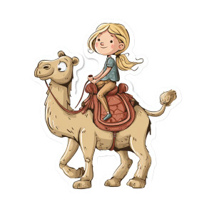 Blonde Camel Rider Vinyl Car Decal Sticker – Waterproof & UV-Resistant 8"