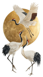 Elegant Cranes Wallpaper Vinyl Car Decal Sticker – Waterproof & UV-Resistant 8"