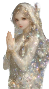 Praying Anime Woman Vinyl Car Decal Sticker – Waterproof & UV-Resistant 8"