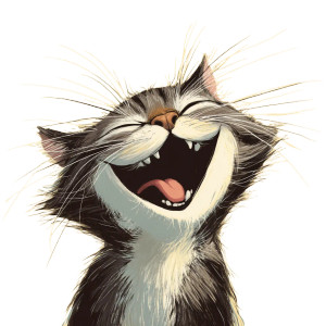 Laughing Cat Vinyl Car Decal Sticker – Waterproof & UV-Resistant 8"