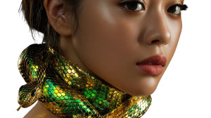 Golden Serpent Model Vinyl Car Decal Sticker – Waterproof & UV-Resistant 8"