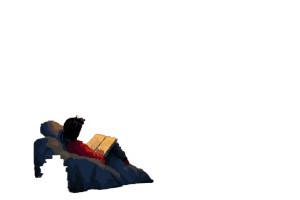 Cozy Reading Girl Vinyl Car Decal Sticker – Waterproof & UV-Resistant 8"