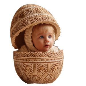 Ornamented Egg Baby Vinyl Car Decal Sticker – Waterproof & UV-Resistant 8"