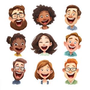 Talking Smile Faces Vinyl Car Decal Sticker – Waterproof & UV-Resistant 8"