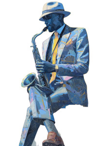 Jazz Saxophonist V2 Vinyl Car Decal Sticker – Waterproof & UV-Resistant 8"
