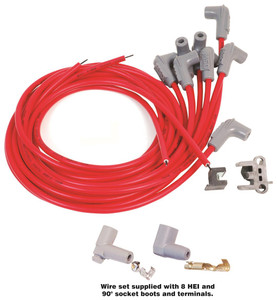 Boost Performance with MSD Ignition Super Conductor Spark Plug Wire Set | Red 8.5MM | 90° Boots | 40-50 Ohms Resistance Boost Performance with MSD Ignition Super Conductor Spark Plug Wire Set | Red 8.5MM | 90° Boots | 40-50 Ohms Resistance