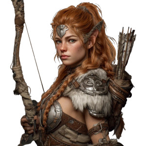 Ginger Orc Huntress Vinyl Car Decal Sticker – Waterproof & UV-Resistant 8"